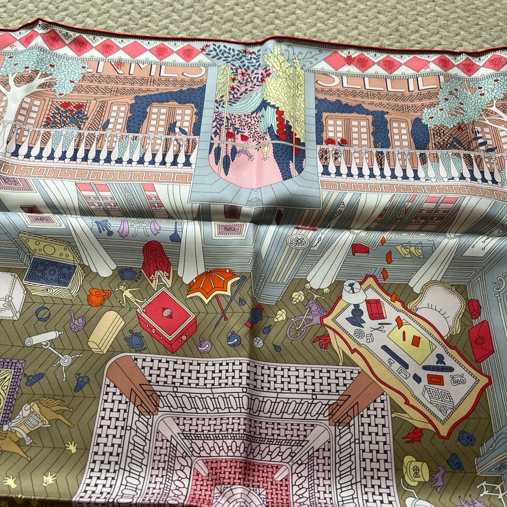 Hermes scarf Objets de Curiosite Silk Scarf w/ Tags
 - objects of curiosity NWT - Picture 5 of 8